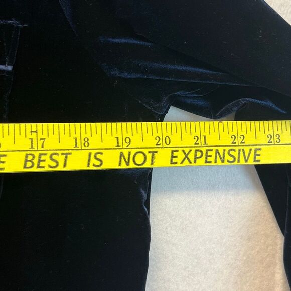 LAUREN RALPH LAUREN Robe Women's Small Blue Velvet Long Full Zip Collared Caftan - Picture 8 of 13